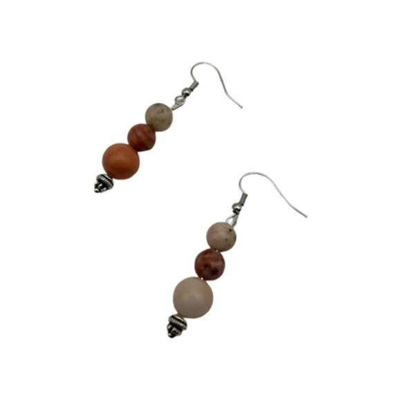 Handmade Jewelry Set - Shell, Pink Calcite, Pink Agate, Finger Pearl & Pewter - Picture 5 of 7